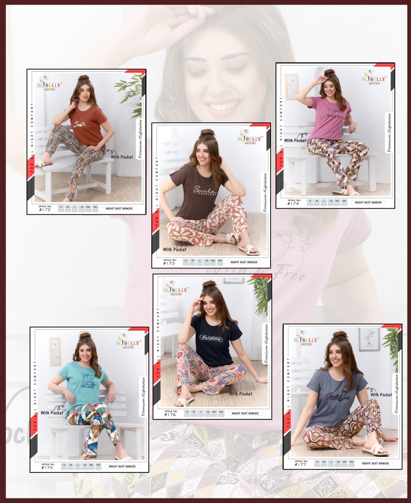 Vol 726 Belly Sinker Pyjama Night Suits Wholesale Price
