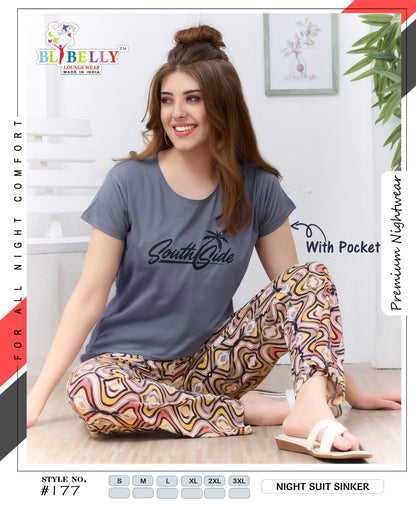 Vol 726 Belly Sinker Pyjama Night Suits Wholesale Price