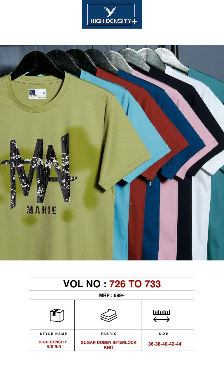 Vol 726 To 733 Dobby High Density Lycra Knit Mens Tshirts Wholesaler India
