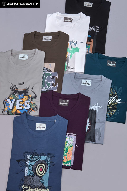 Vol 7279 To 7286 Zero Gravity Tencil Lycra Mens Tshirts Wholesale Rate
