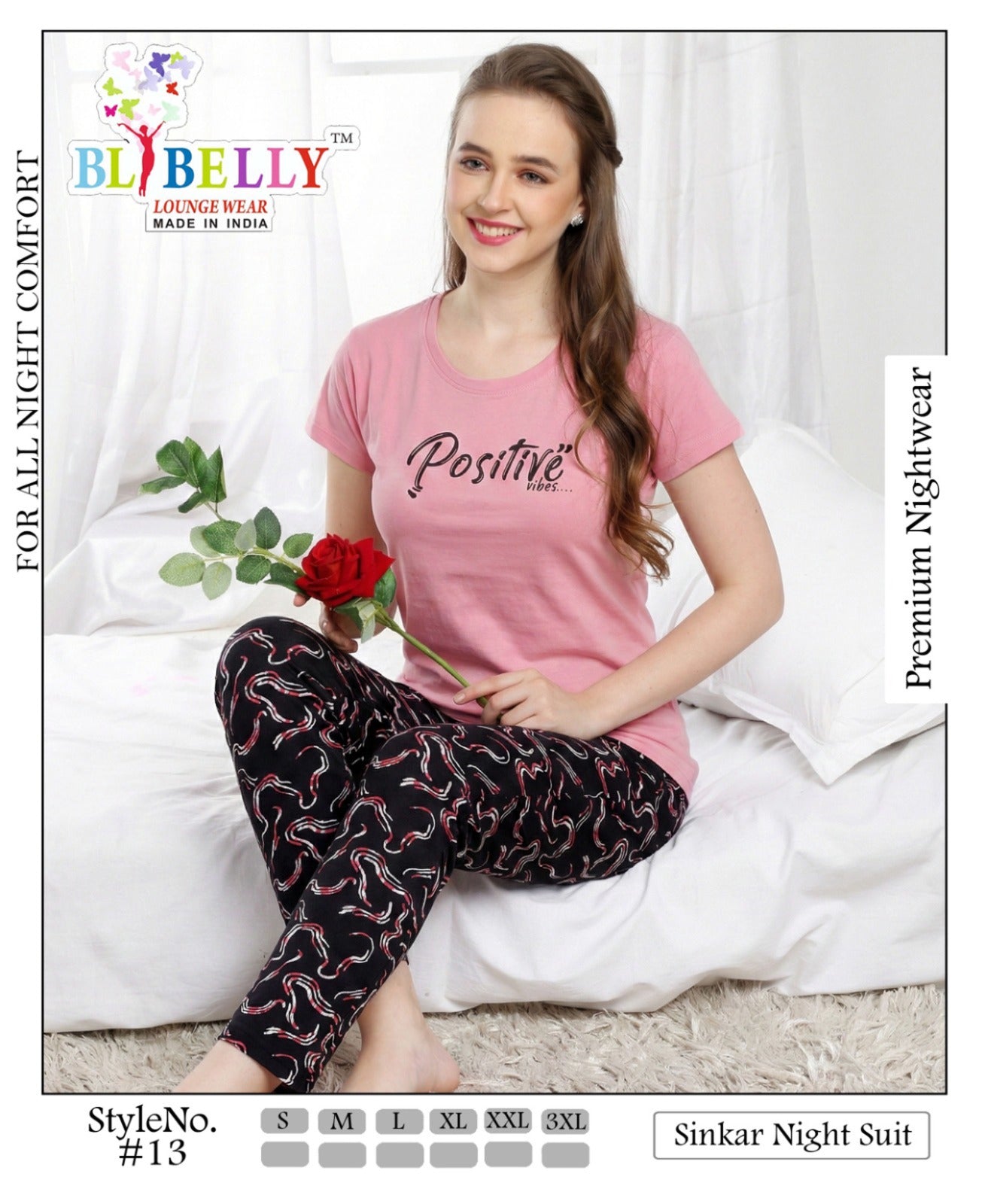 Vol 727 Belly Sinker Pyjama Night Suits Exporter India