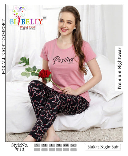 Vol 727 Belly Sinker Pyjama Night Suits Exporter India