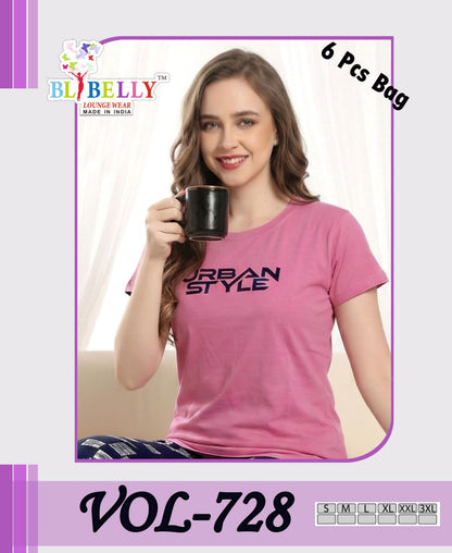 Vol 728 Belly Sinker Pyjama Night Suits Wholesaler India