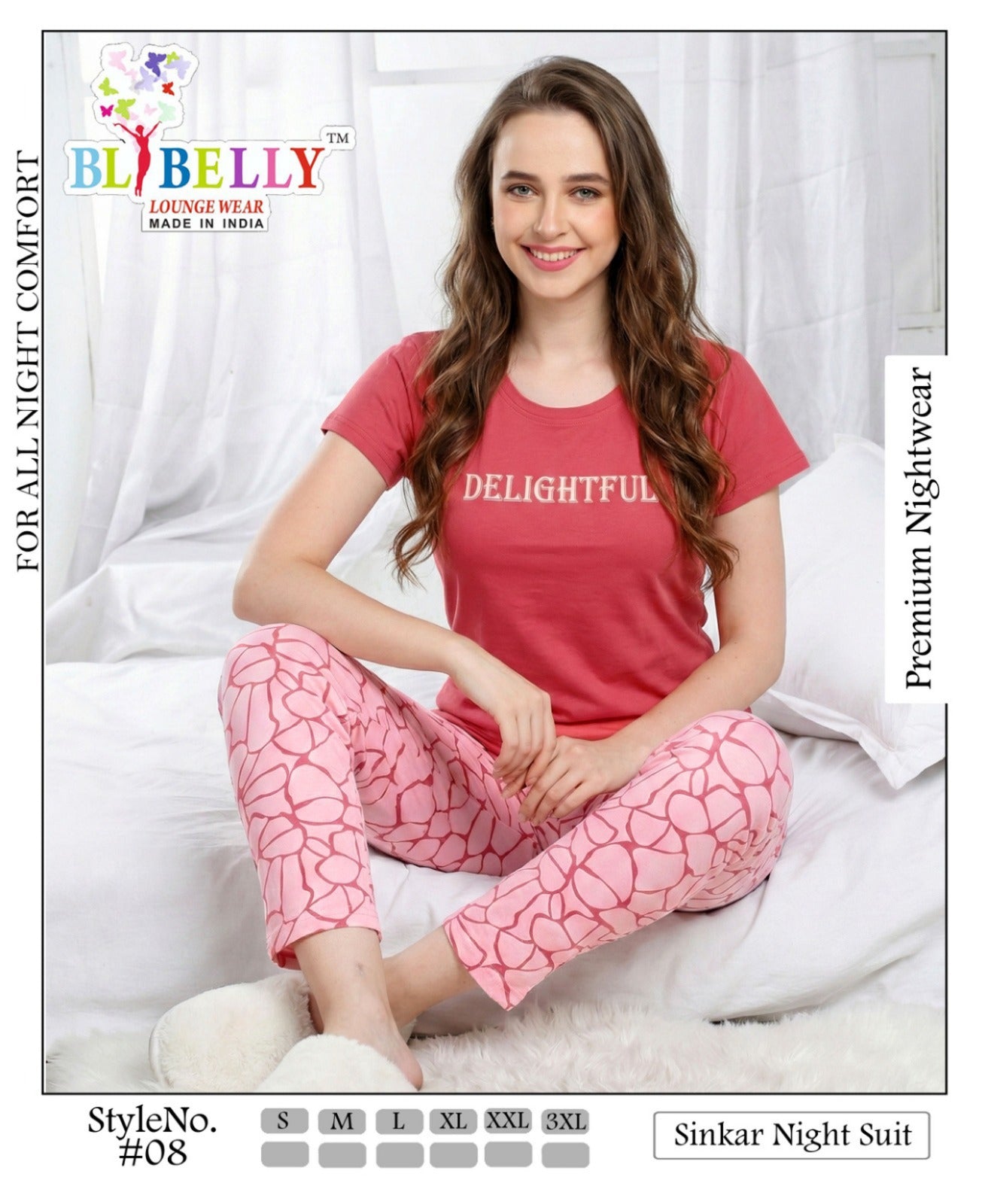 Vol 728 Belly Sinker Pyjama Night Suits Wholesaler India