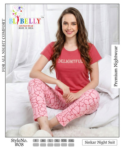 Vol 728 Belly Sinker Pyjama Night Suits Wholesaler India