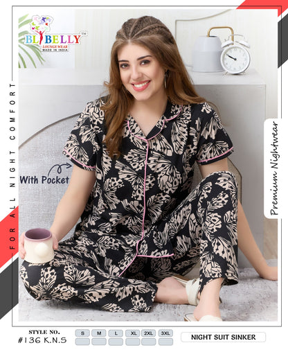 Vol 729 Belly Sinker Collar Night Suits Manufacturer