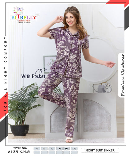 Vol 729 Belly Sinker Collar Night Suits Manufacturer