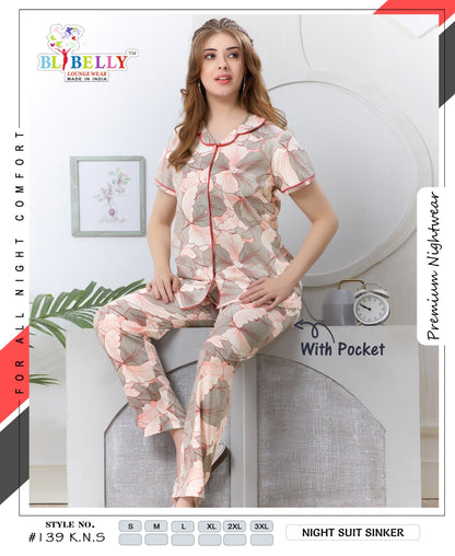 Vol 729 Belly Sinker Collar Night Suits Manufacturer