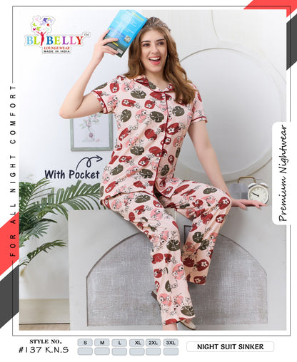 Vol 729 Belly Sinker Collar Night Suits Manufacturer