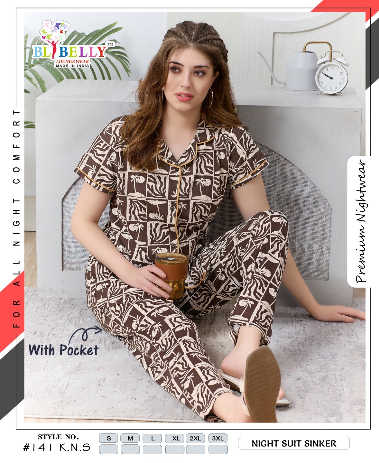 Vol 729 Belly Sinker Collar Night Suits Manufacturer