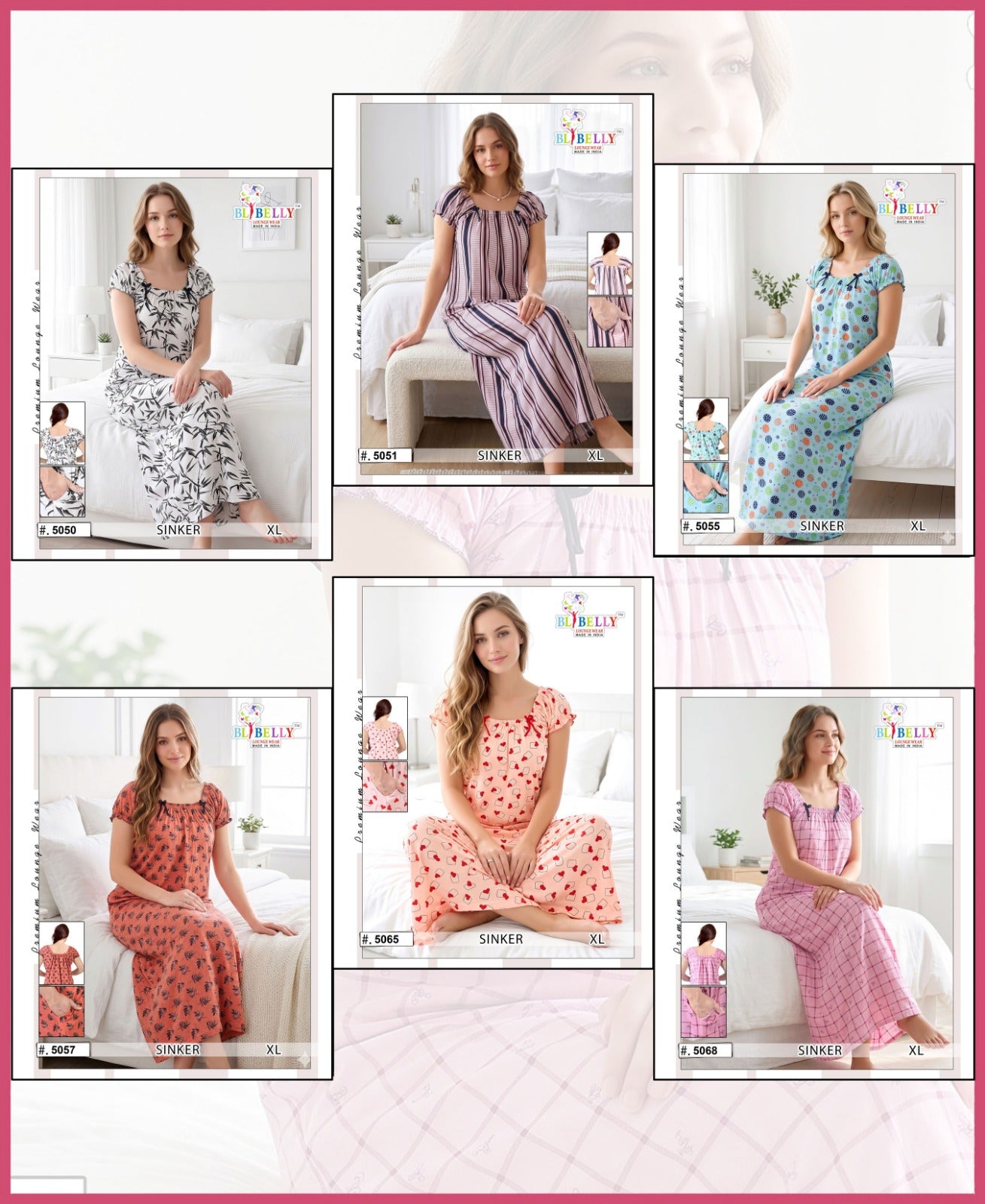 Vol 732 Belly Hosiery Cotton Night Gowns Exporter