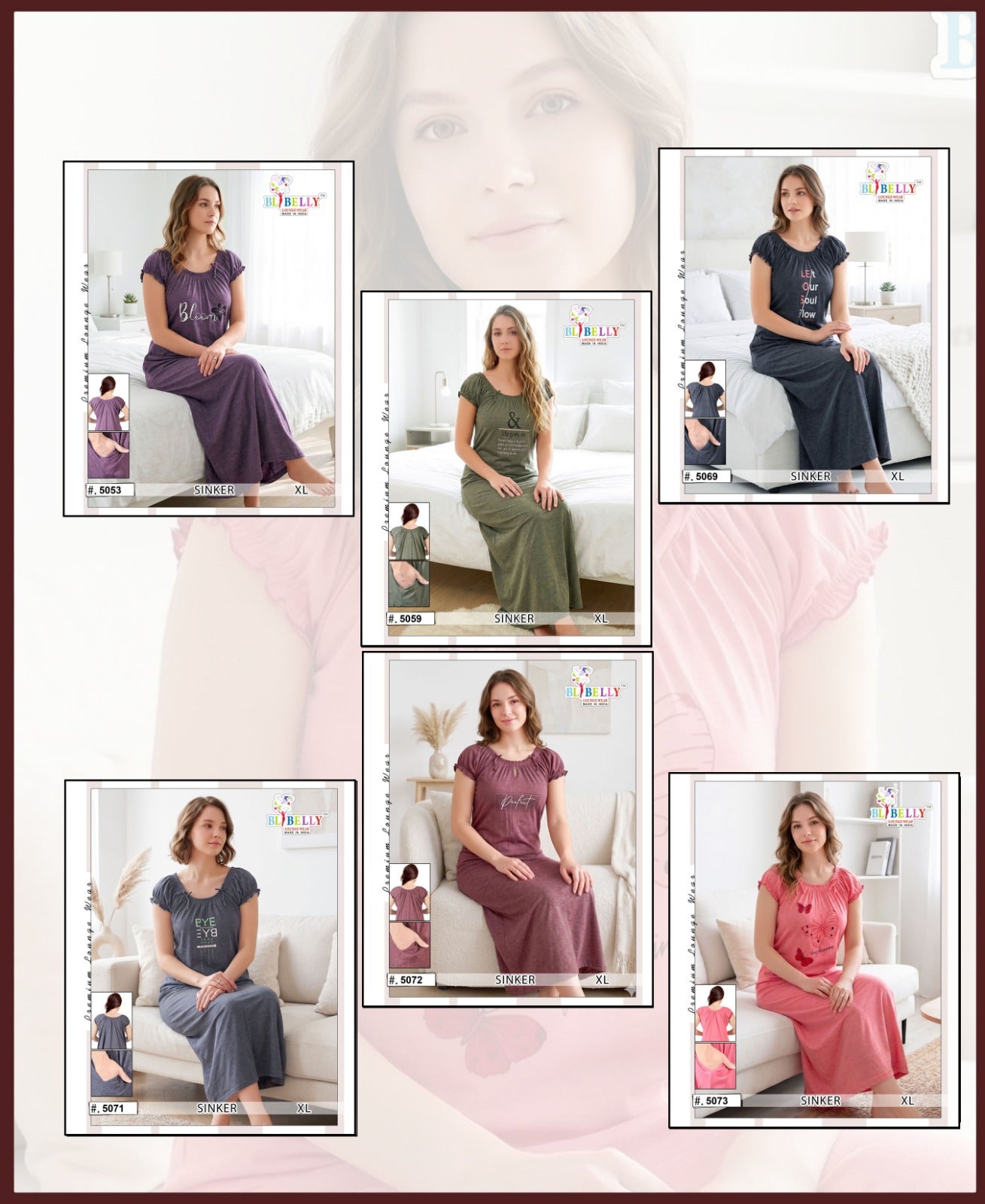 Vol 733 Belly Hosiery Cotton Night Gowns Supplier