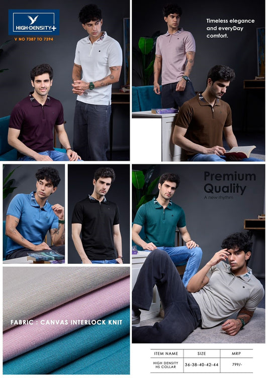 Vol 7387 To 7394 High Density Canvas Interlock Mens Tshirts Wholesaler India
