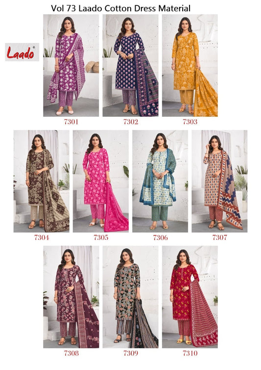 Vol 73 Laado Cotton Dress Material Wholesale Price