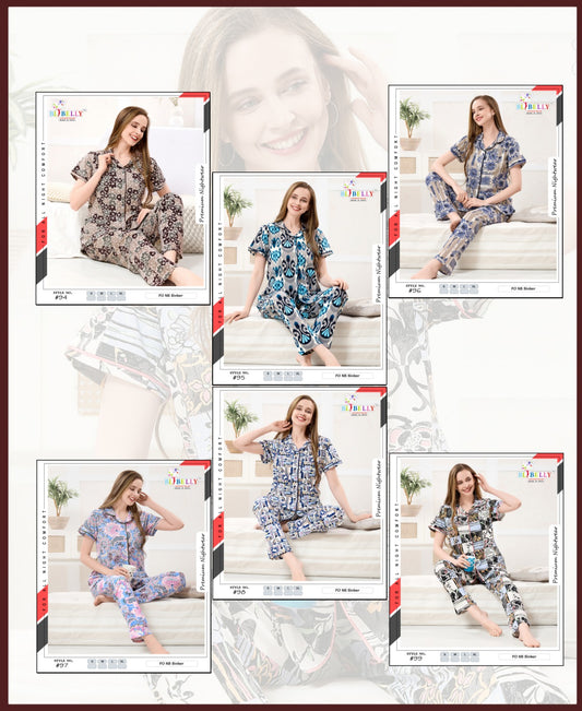 Vol 745 Belly Sinker Collar Night Suits Manufacturer Ahmedabad