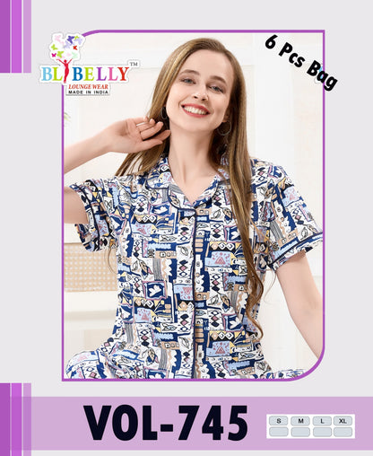 Vol 745 Belly Sinker Collar Night Suits Manufacturer Ahmedabad