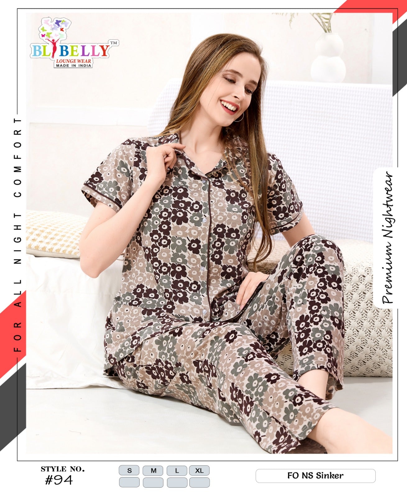 Vol 745 Belly Sinker Collar Night Suits Manufacturer Ahmedabad