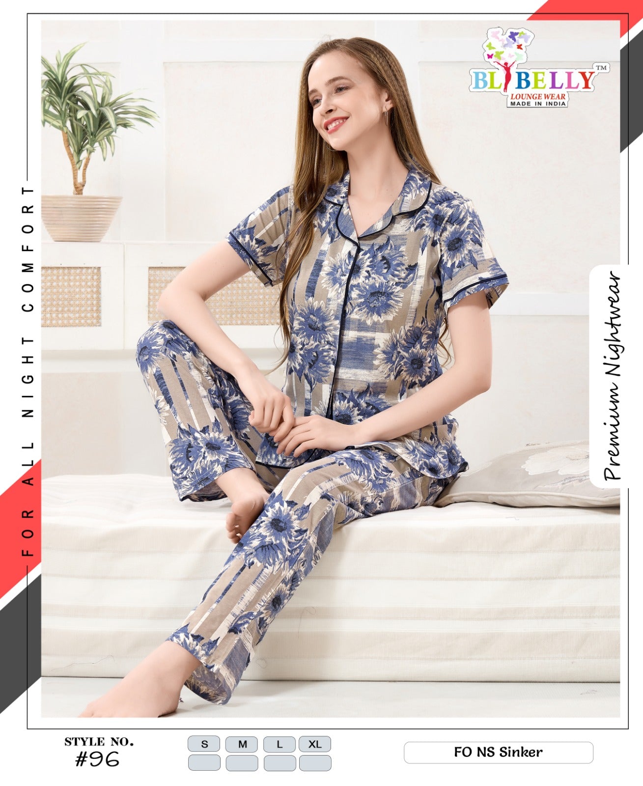 Vol 745 Belly Sinker Collar Night Suits Manufacturer Ahmedabad