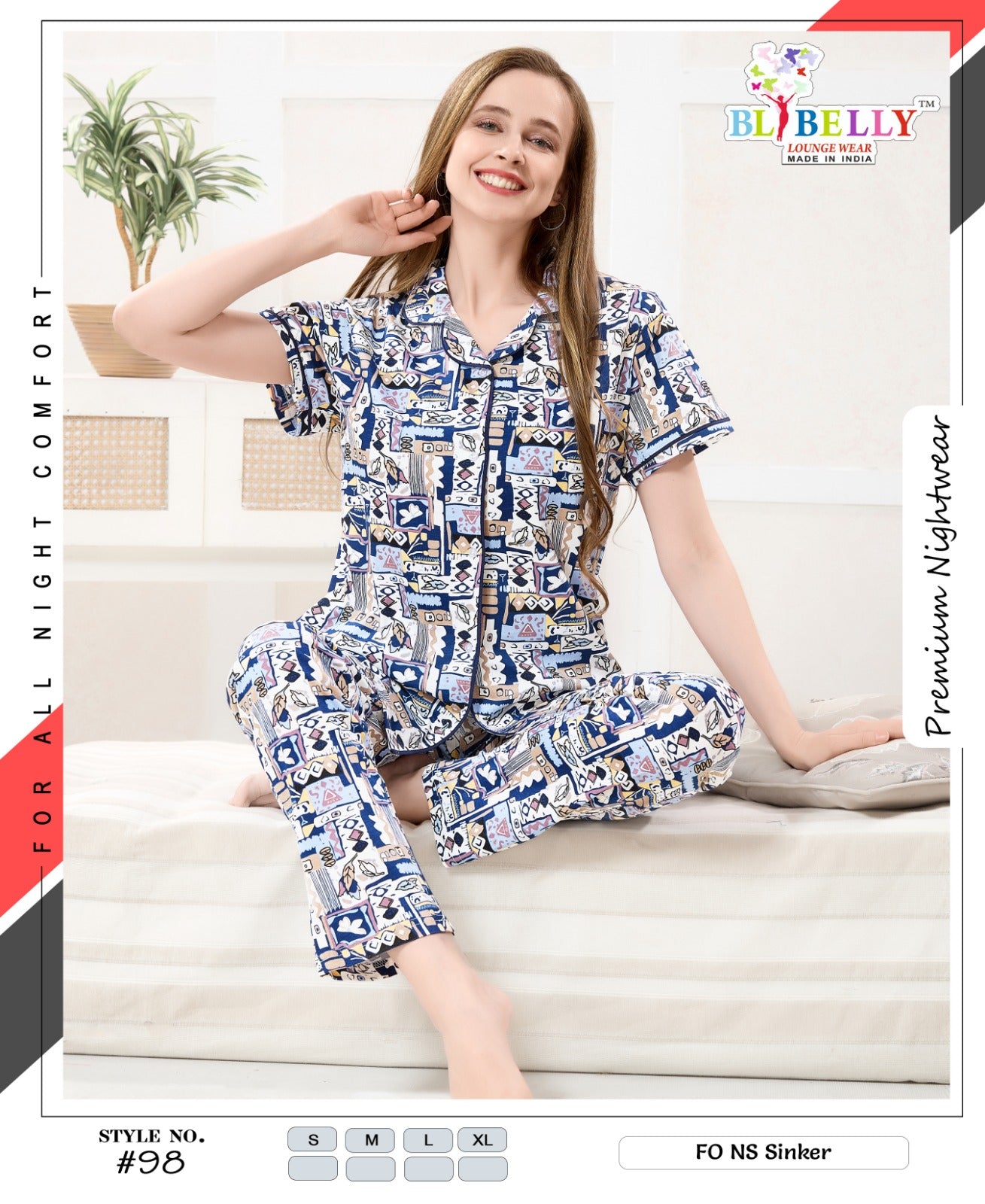 Vol 745 Belly Sinker Collar Night Suits Manufacturer Ahmedabad