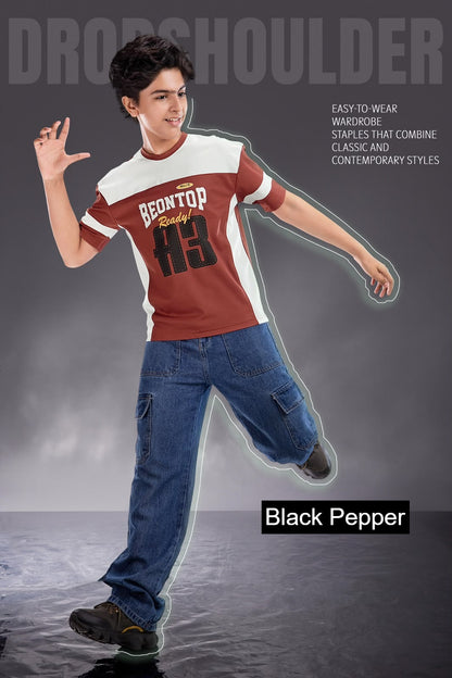 Vol 758 To 765 Oversized Black Pepper Interlock Boys Tshirt Manufacturer India