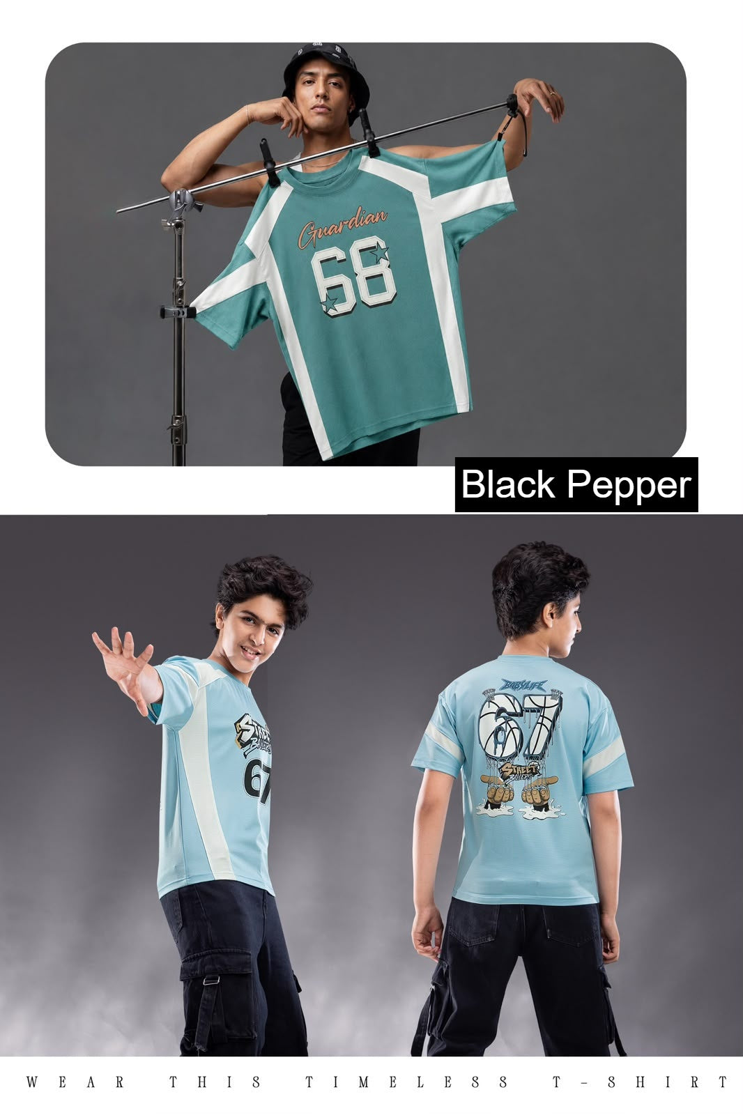 Vol 758 To 765 Oversized Black Pepper Interlock Boys Tshirt Manufacturer India