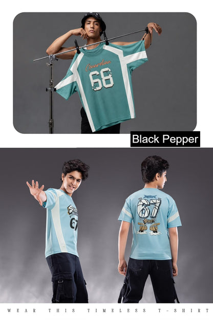 Vol 758 To 765 Oversized Black Pepper Interlock Boys Tshirt Manufacturer India