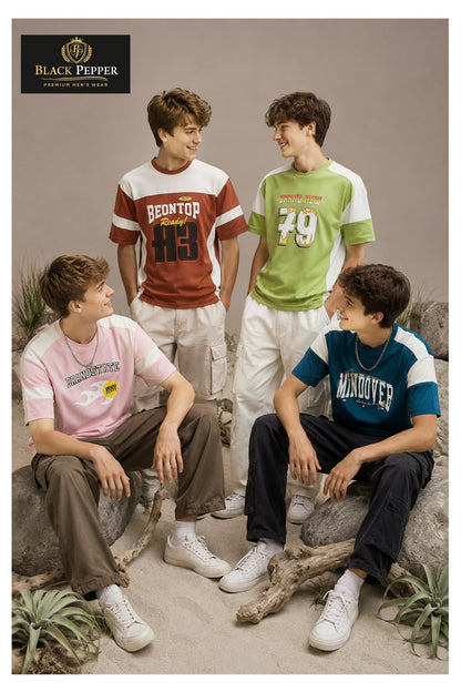 Vol 758 To 765 Oversized Black Pepper Interlock Boys Tshirt Manufacturer India