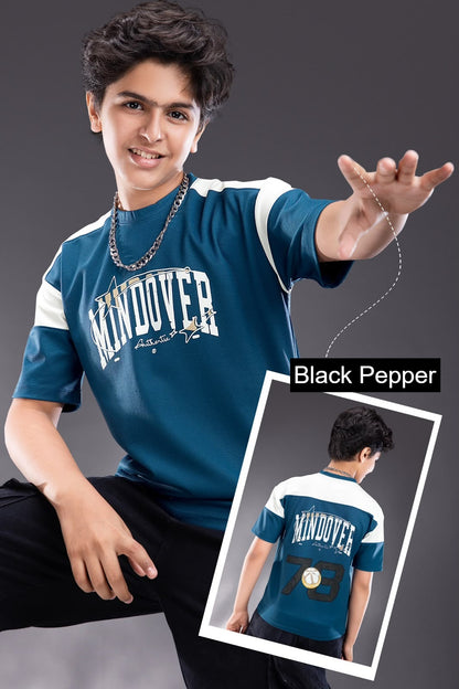 Vol 758 To 765 Oversized Black Pepper Interlock Boys Tshirt Manufacturer India