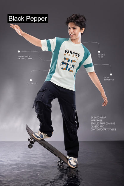 Vol 758 To 765 Oversized Black Pepper Interlock Boys Tshirt Manufacturer India