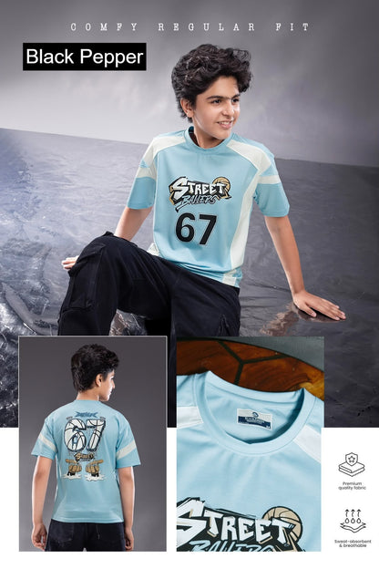 Vol 758 To 765 Oversized Black Pepper Interlock Boys Tshirt Manufacturer India