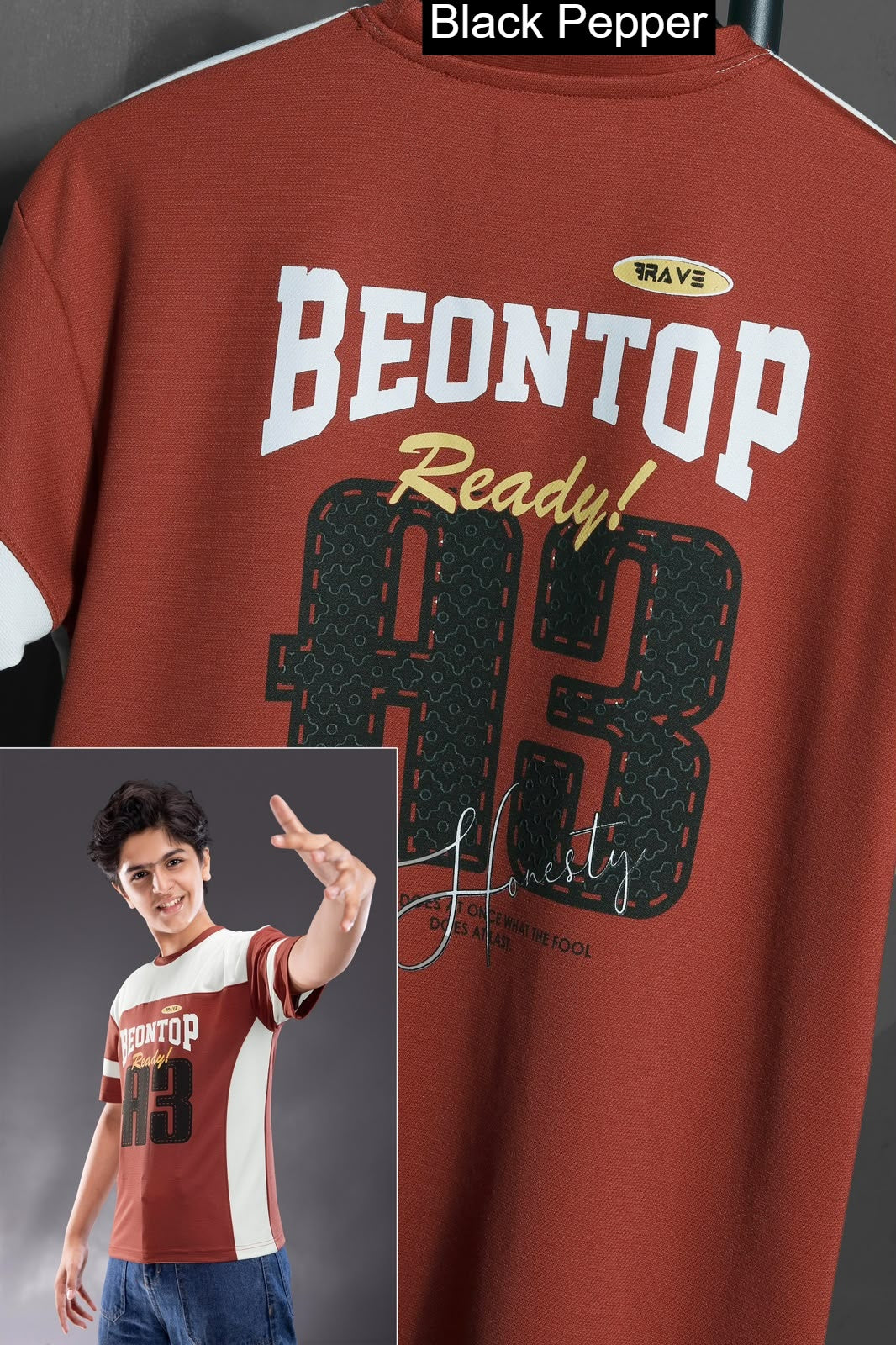 Vol 758 To 765 Oversized Black Pepper Interlock Boys Tshirt Manufacturer India