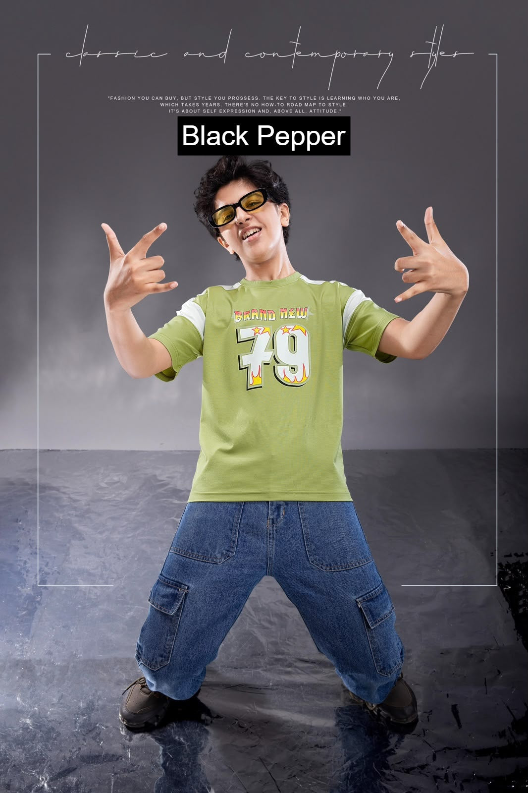 Vol 758 To 765 Oversized Black Pepper Interlock Boys Tshirt Manufacturer India
