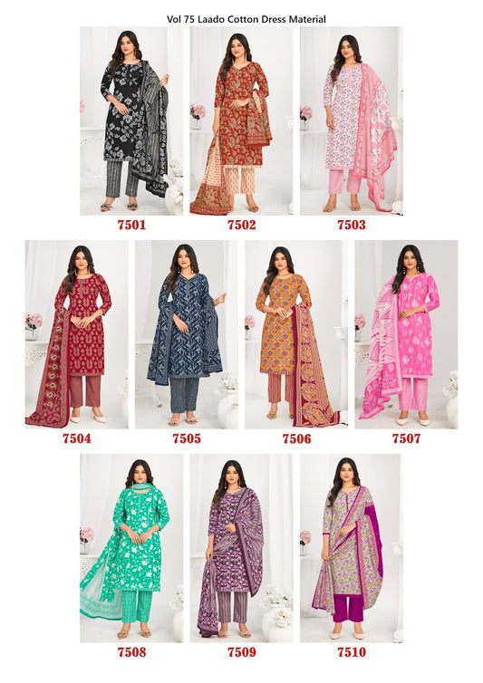 Vol 75 Laado Cotton Dress Material Manufacturer Ahmedabad