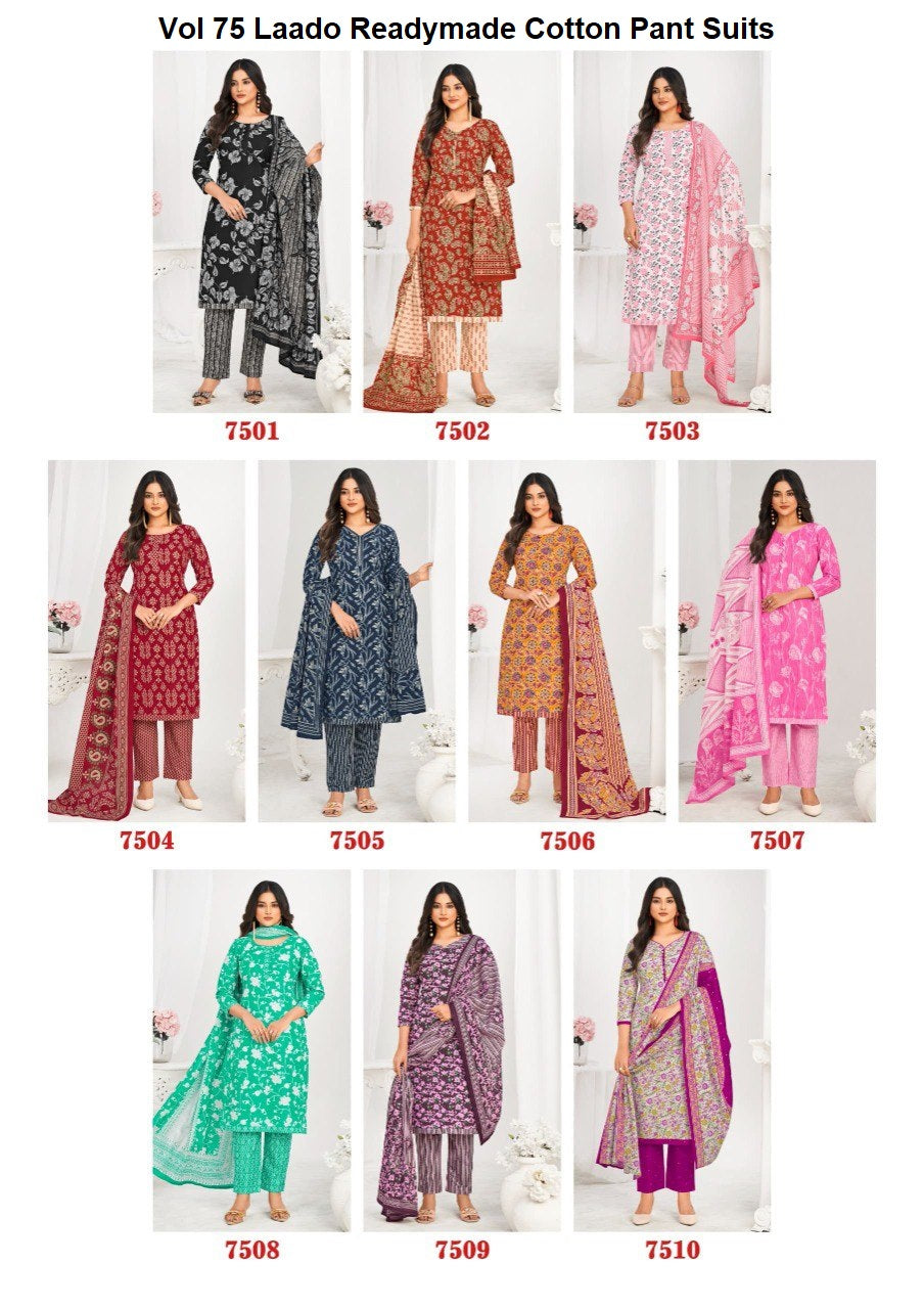 Vol 75 Laado Readymade Cotton Pant Suits Supplier Ahmedabad
