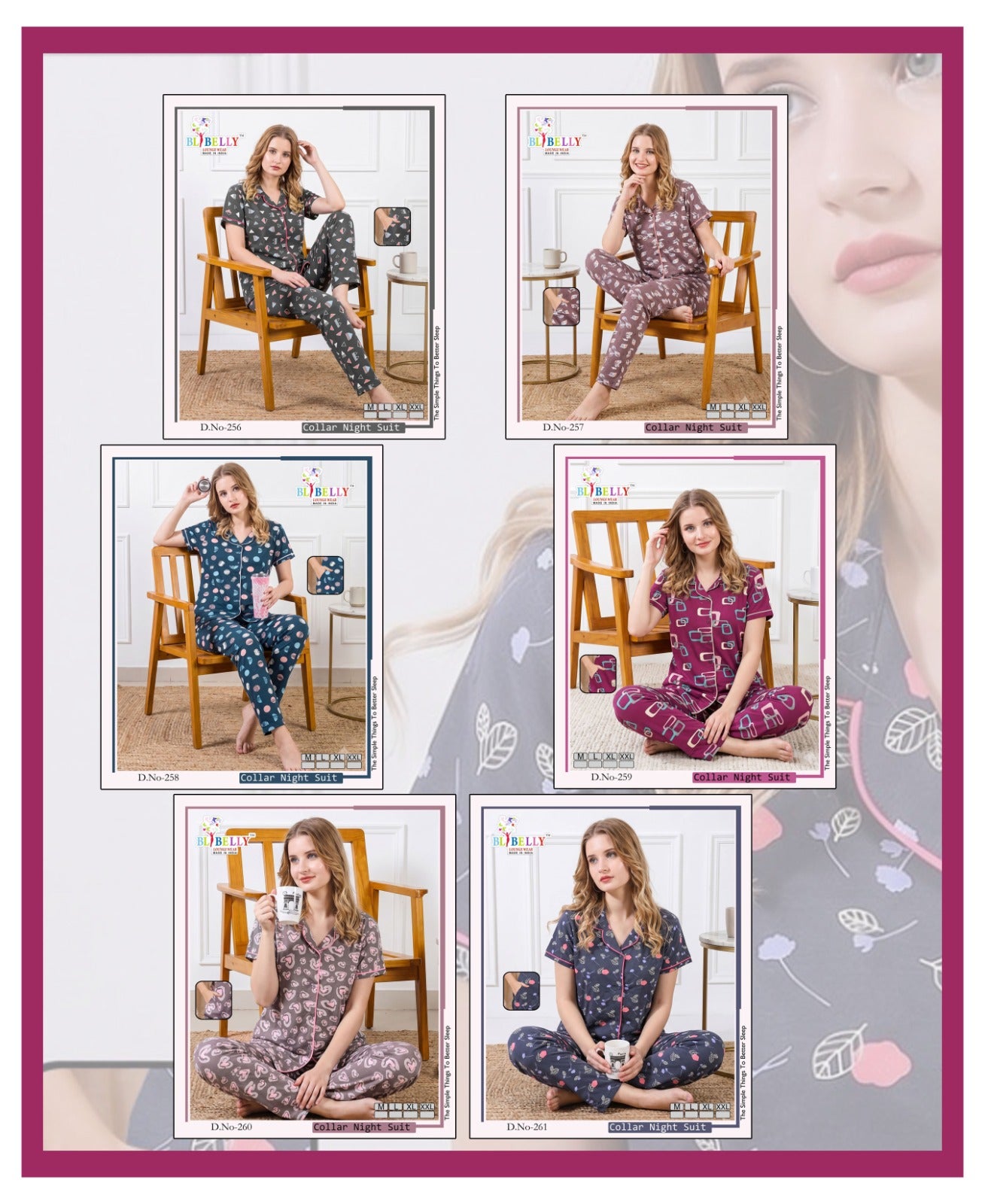 Vol 763 Belly Sinker Collar Night Suits Wholesale Price