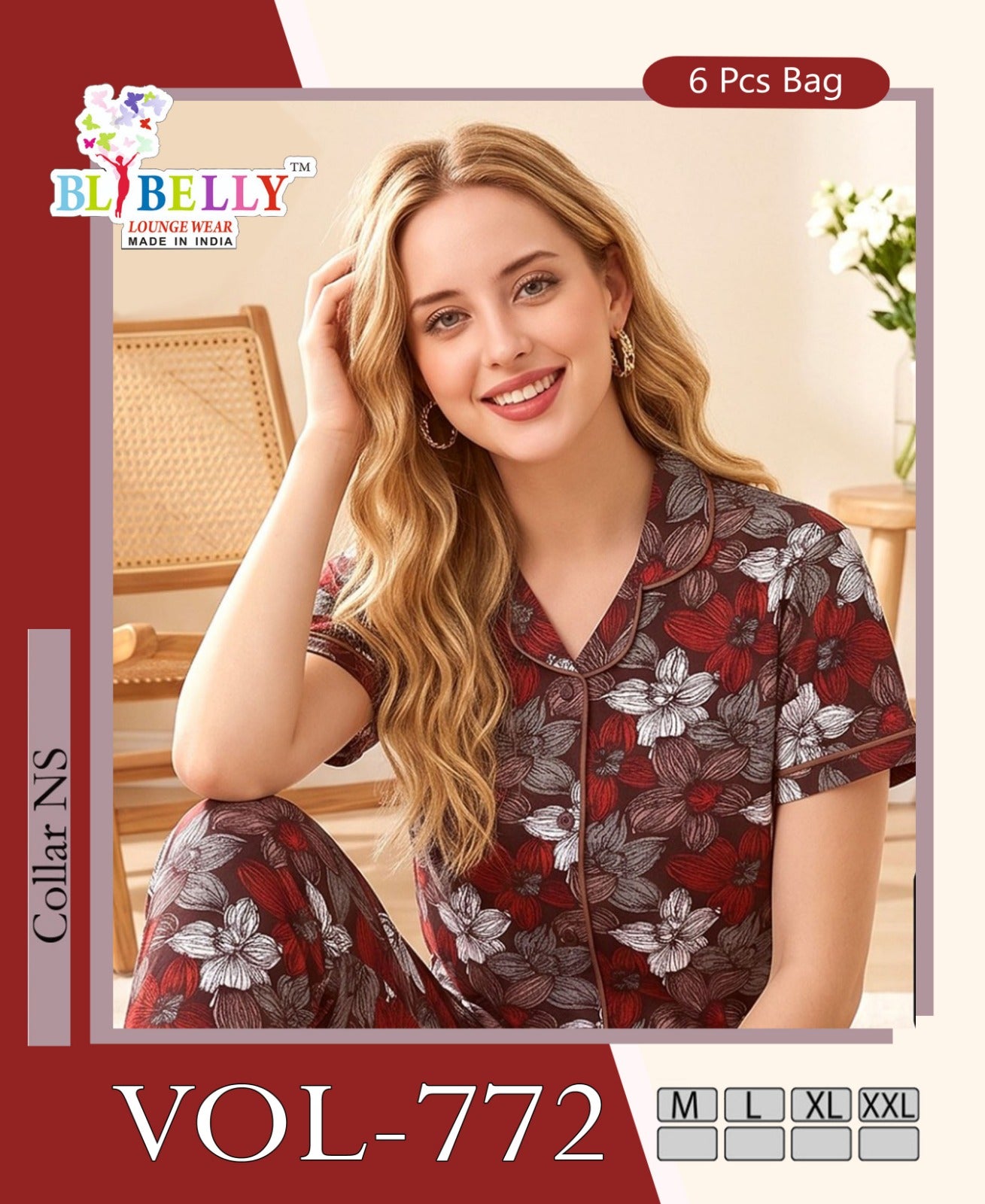 Vol 772 Belly Sinker Collar Night Suits Supplier Gujarat