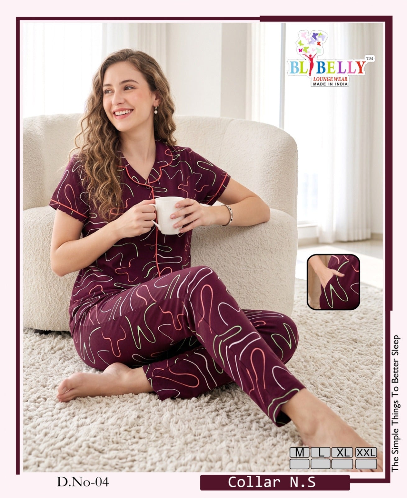 Vol 779 Belly Sinker Collar Night Suits Supplier India