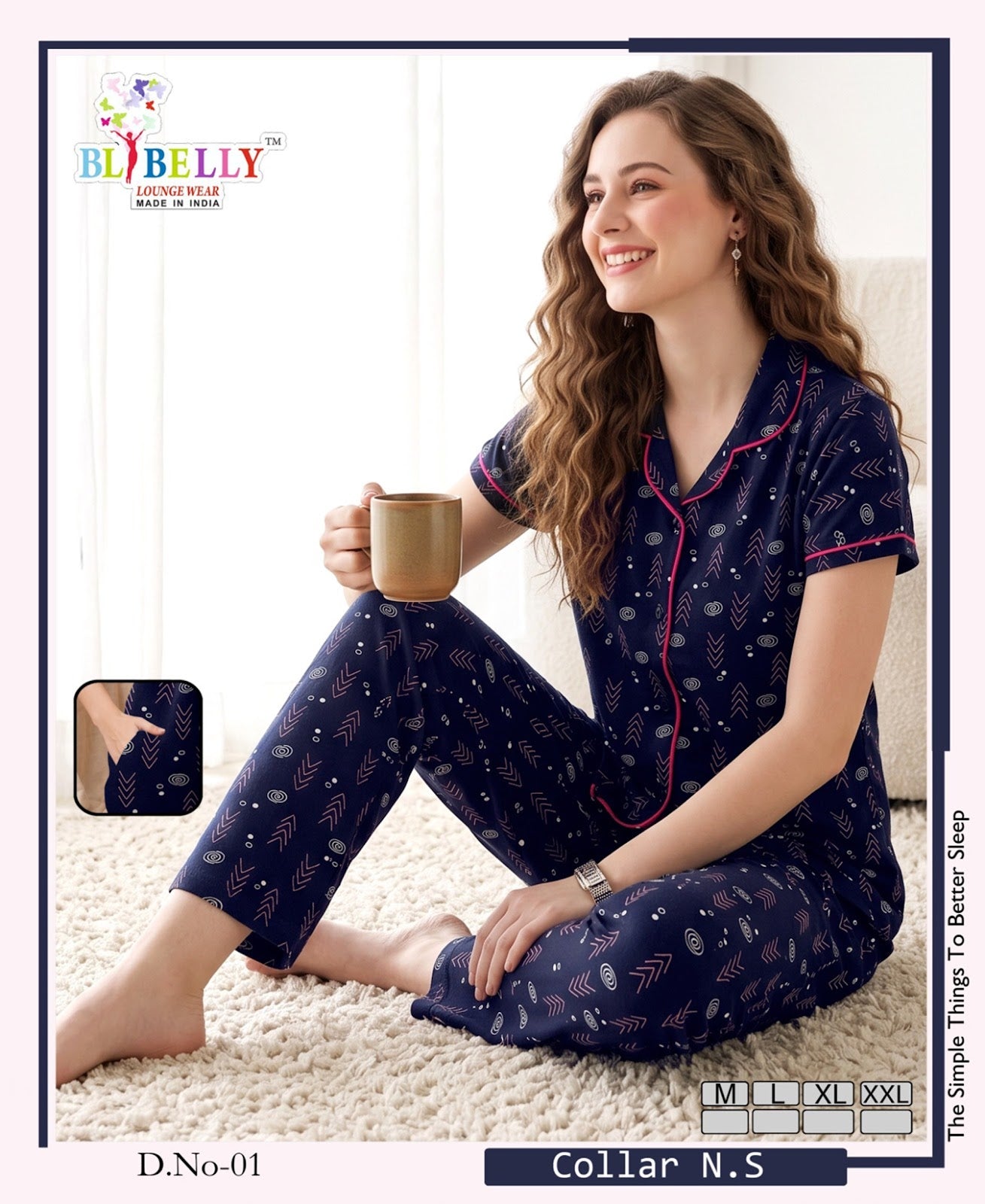 Vol 779 Belly Sinker Collar Night Suits Supplier India