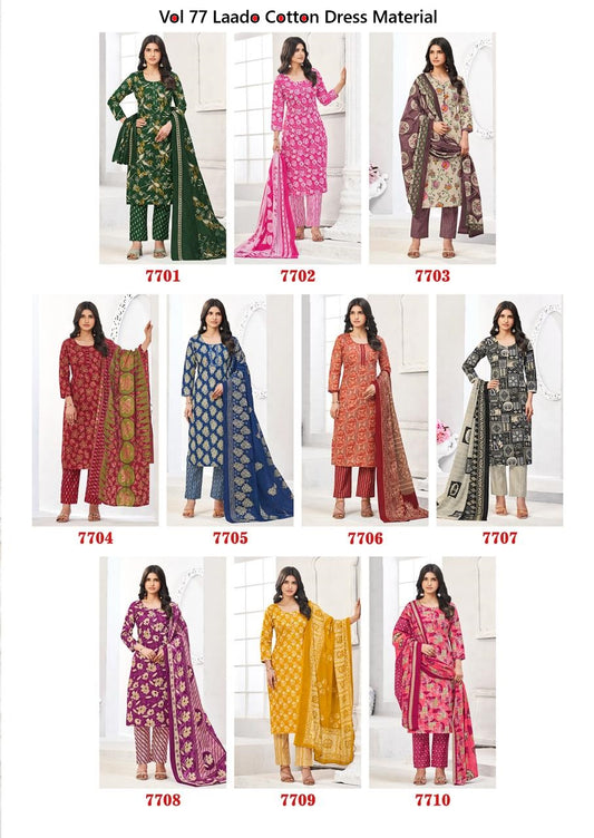 Vol 77 Laado Cotton Dress Material Supplier Gujarat