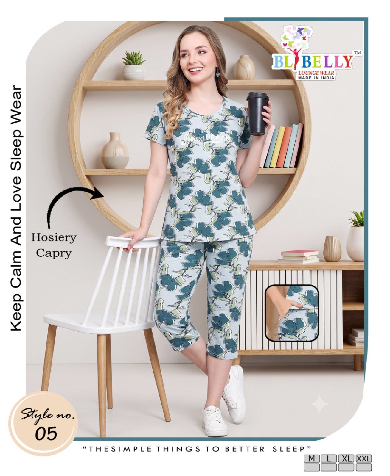 Vol 780 Belly Hosiery Capri Night Suits Wholesale Price