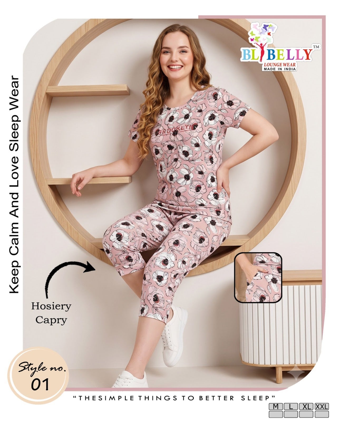 Vol 780 Belly Hosiery Capri Night Suits Wholesale Price