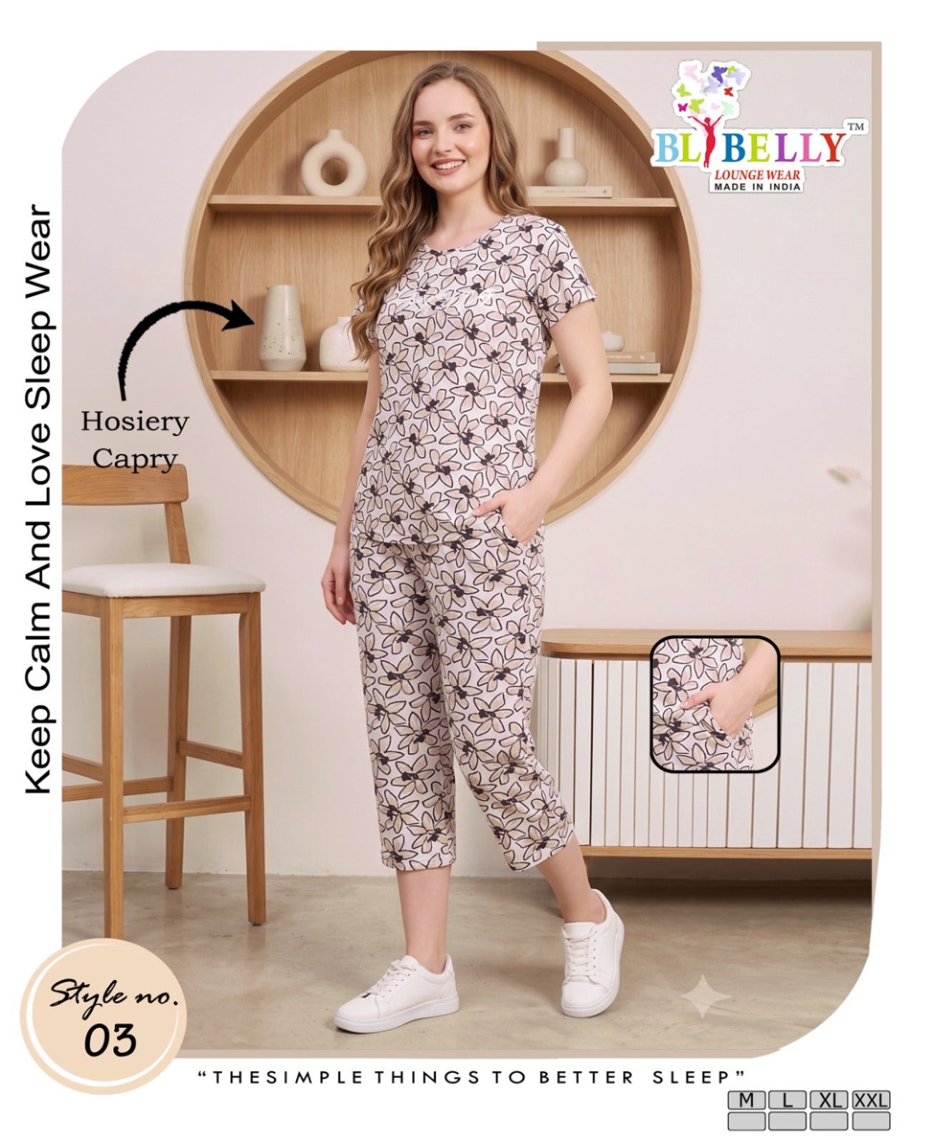 Vol 780 Belly Hosiery Capri Night Suits Wholesale Price