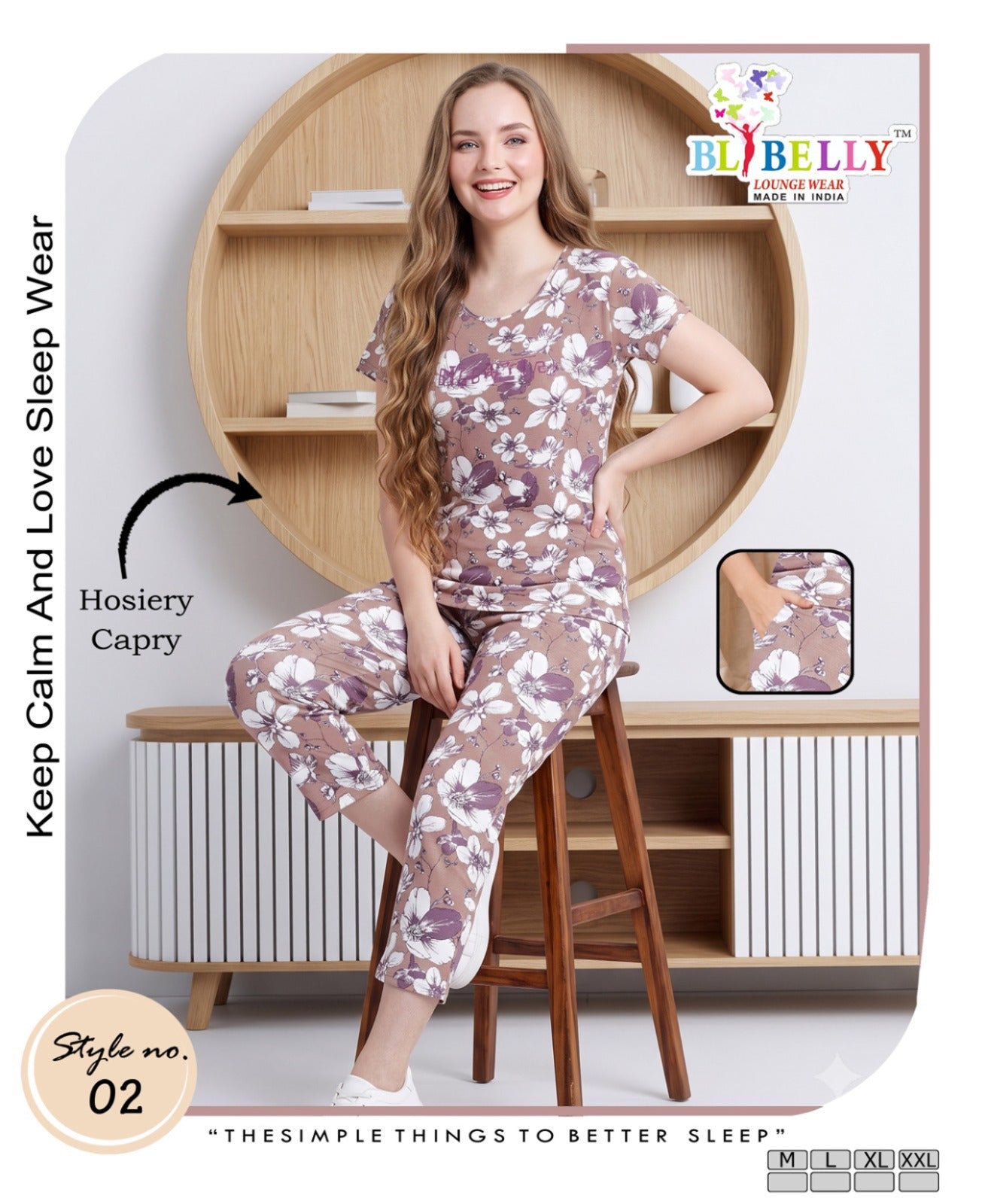 Vol 780 Belly Hosiery Capri Night Suits Wholesale Price