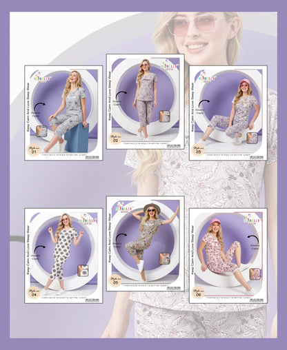 Vol 781 Belly Hosiery Capri Night Suits Wholesaler Ahmedabad