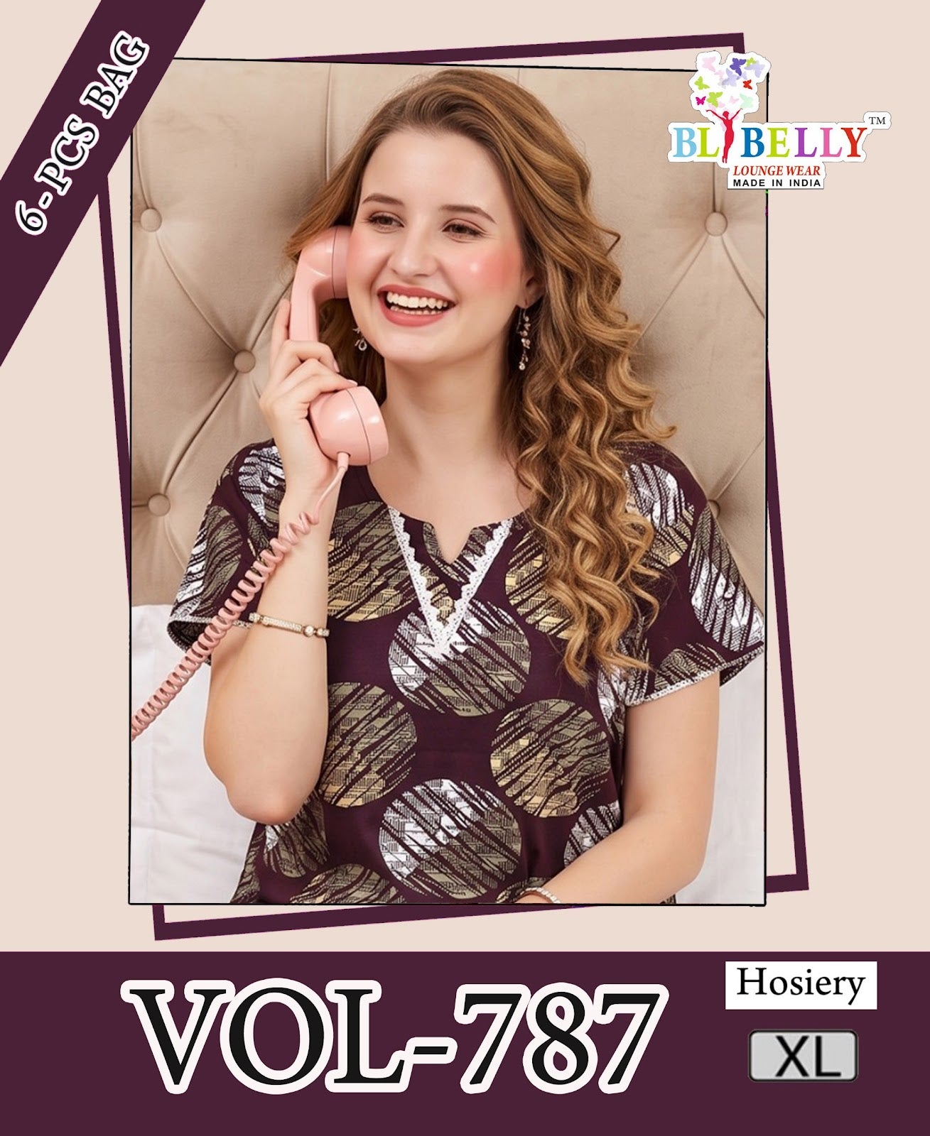 Vol 787 Hosiery Belly Sinker Night Gowns Exporter India