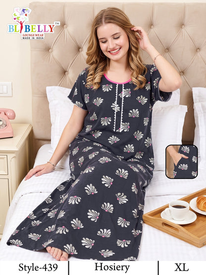 Vol 787 Hosiery Belly Sinker Night Gowns Exporter India
