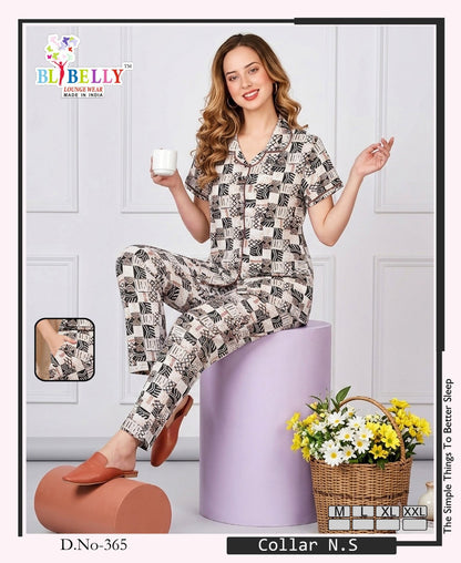 Vol 792 Print To Print Belly Sinker Collar Night Suits Manufacturer India