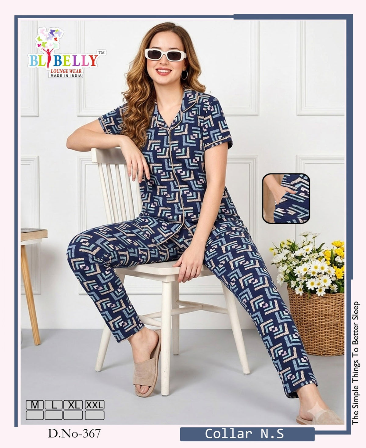 Vol 792 Print To Print Belly Sinker Collar Night Suits Manufacturer India