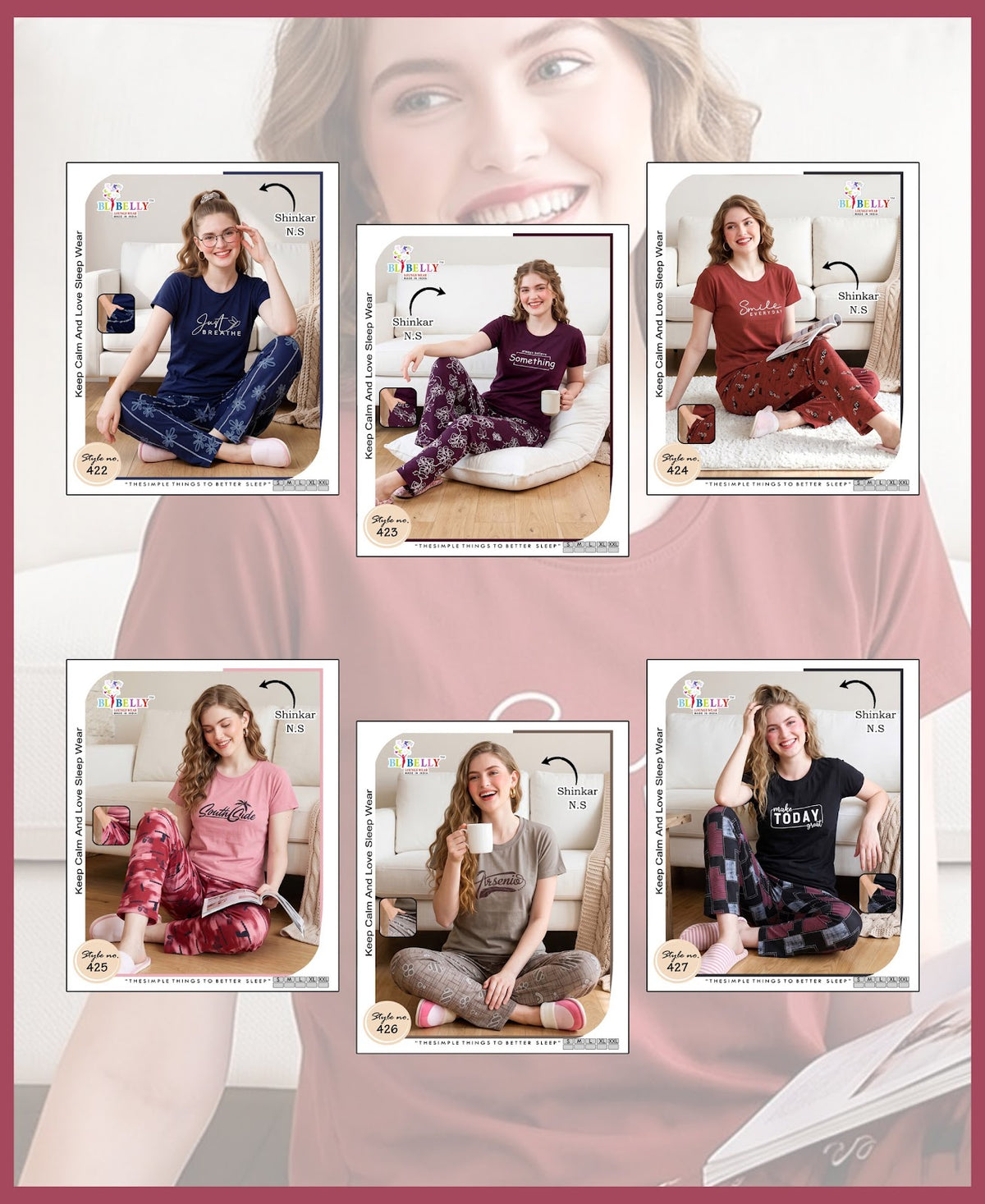 Vol 793 Belly Sinker Pyjama Night Suits Wholesale Rate