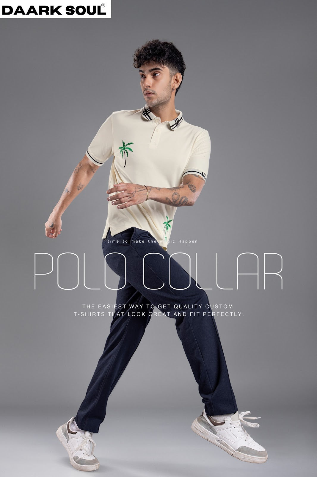 Vol 79 Collar Style Daark Soul Interlock Mens Tshirts Exporter India
